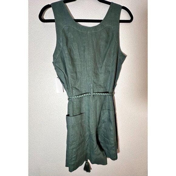 Joie Priya Waist Linen Romper in Jungle Green Size M Resort Wear Casual NWT - Picture 5 of 12